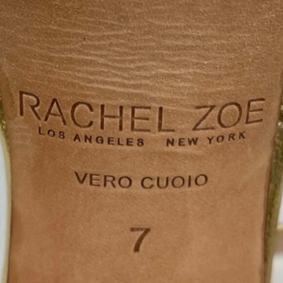 Rachel Zoe Gold Metallic Avery Platform Slingback Open Toe High Heels Sandals 7 - Picture 6 of 7